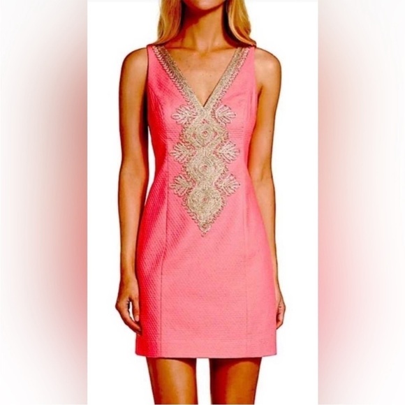 Lilly Pulitzer Junie Shift Dress Coral Reef Pink - Picture 1 of 8